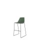 Polypropylene Shell High Stool With Upholstered Seat Pad and Black Skid Steel Frame